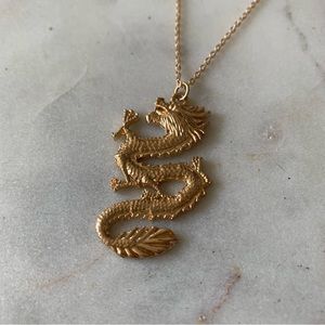 Gold Dragon Pendant Necklace